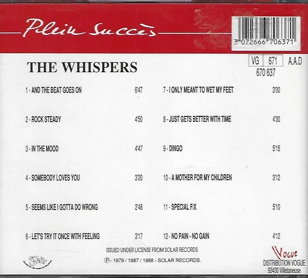 CD The Whispers "Plein Succès" – photo 2